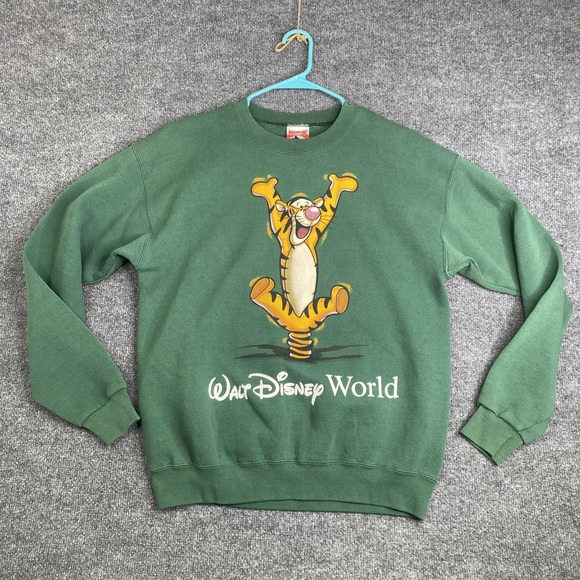 Disney Other - Vintage Disney Tigger Sweatshirt Mens Medium Green Walt Disney World Fleece